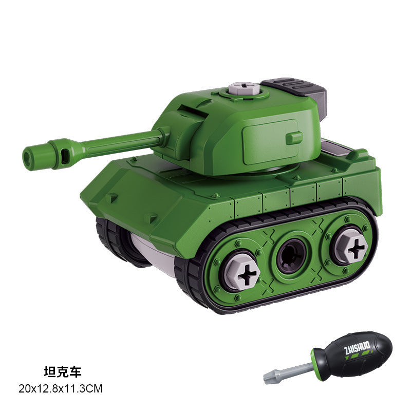 Wholesale Children's Puzzle Early Education Tank DIY Screwing, Disassembling, Assembling, and Assembling Military Toys
